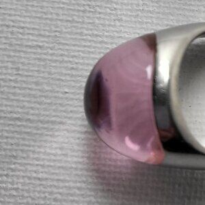 Pink Pave Design Dome Ring 925 Sterling Silver